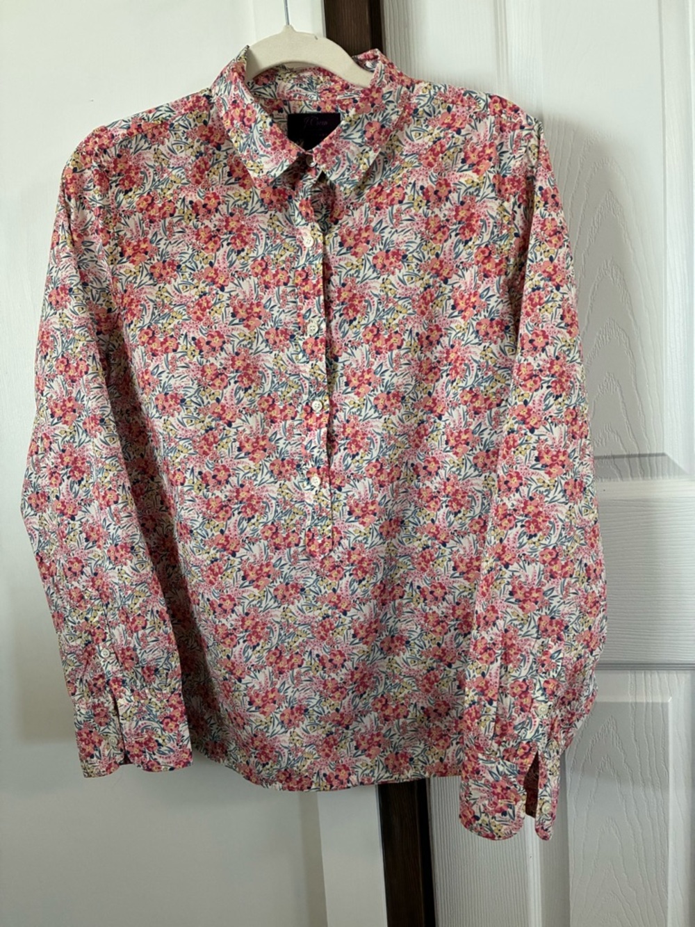J. Crew Pink Floral liberty Long-Sleeve Button-Down Shirt